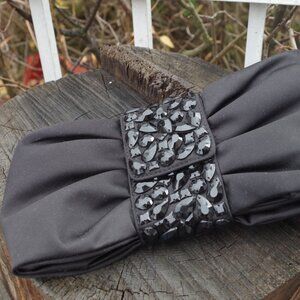 Vintage 80s Satin Beaded Evening Purse